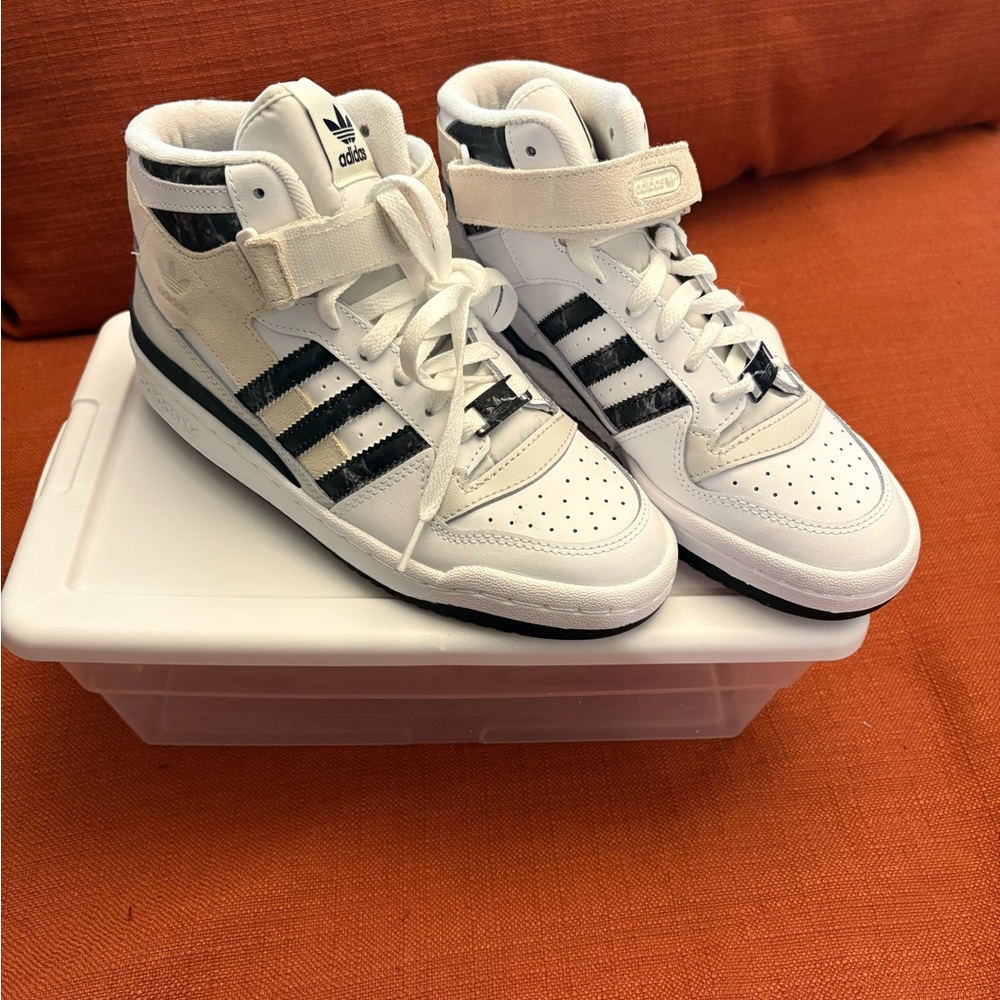 Adidas Women's High-Top Sneakers - White, Black, and Cream